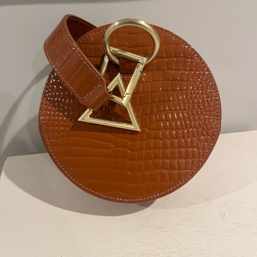 Zara Terez Brown Mini Bag with Gold Accents